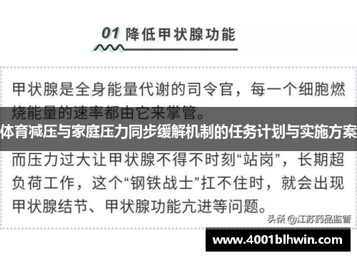 体育减压与家庭压力同步缓解机制的任务计划与实施方案